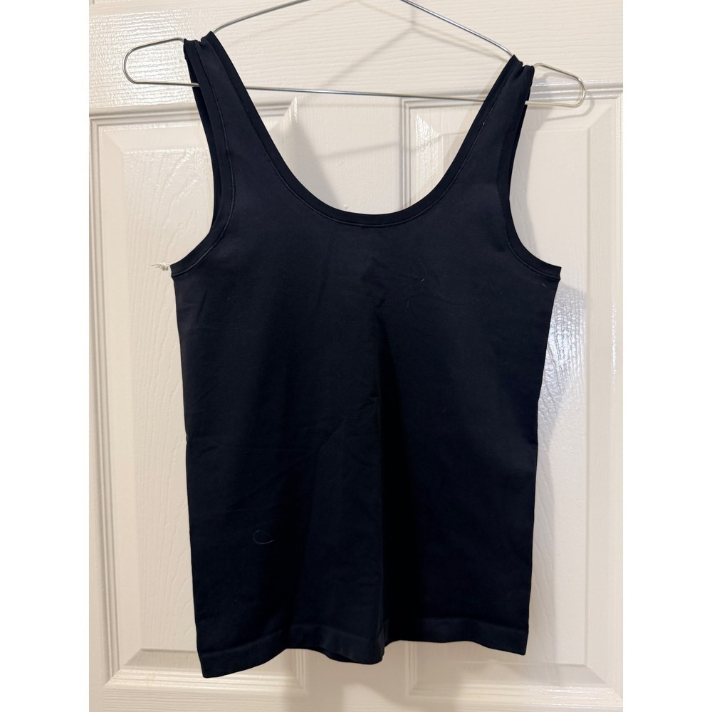 Nordstrom Womens Black Seamless Scoop Neck Tank Top Camisole Large NO508687MI - Picture 3 of 4